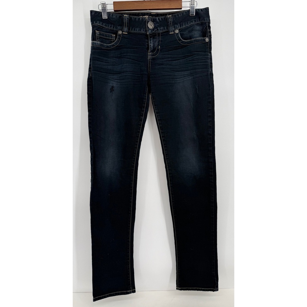 Guess Daredevil Skinny Leg Jeans Dark Wash Low Rise Stretch Denim Sz 28